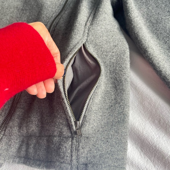 Eileen Fisher Gray Wool Blend Asymmetrical Moto Zip Jacket Sz M Bikercore Cozy - Picture 8 of 15